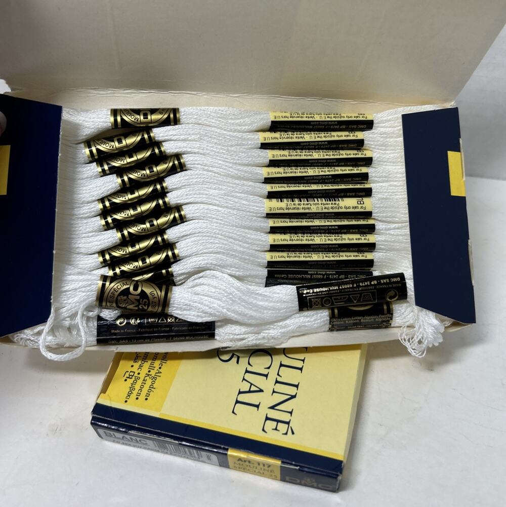 DMC 24 Skeins Box Mouline Special 25 Thread Floss Blanc Neige Snow White #117